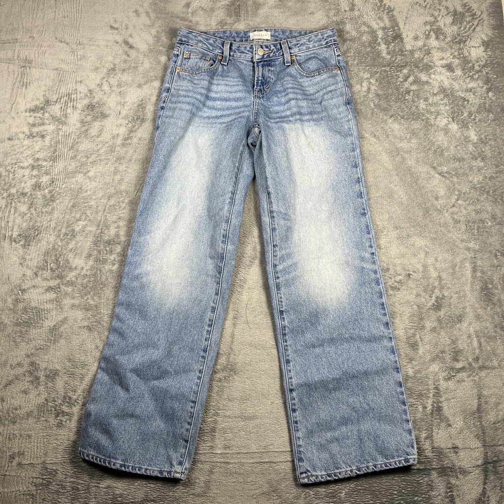 Pacsun Zoe Girlfriend Jeans Womens 25 Blue Denim Low Rise Medium Wash Wide Leg